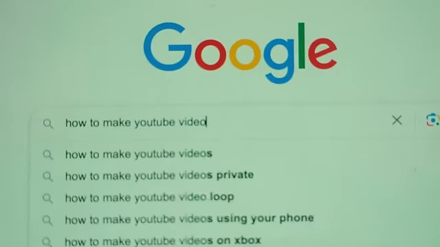A Google search query, "how to make youtube videos", showing the initial practical steps taken.