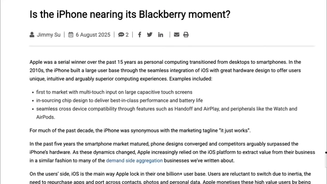 Is the iPhone nearing its Blackberry moment?