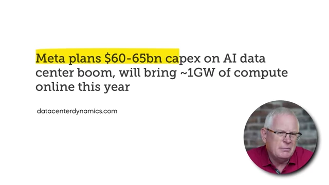 Article headline: "Meta plans $60-65bn capex on AI data center boom"