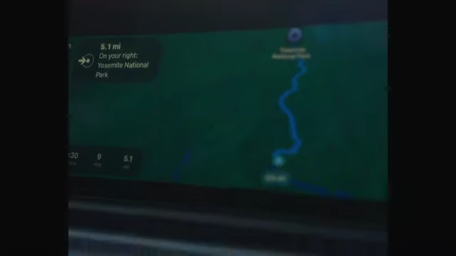 GPS showing route to Yosemite National Park