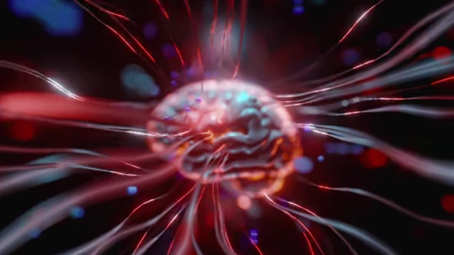Conceptual image of the human brain with highlighted areas representing neural activity