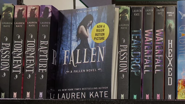 Shelf of various "Romentasy" novels
