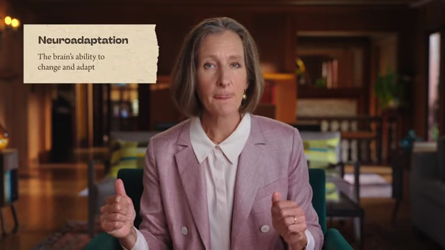On-screen text defining "Neuroadaptation" as the brain's ability to change and adapt