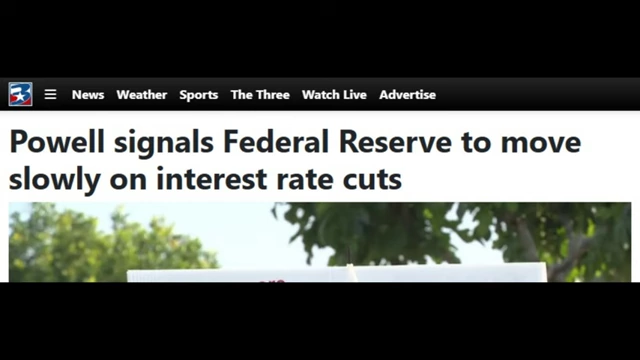 News headline indicating Powell signals Federal Reserve to move slowly on interest rate cuts