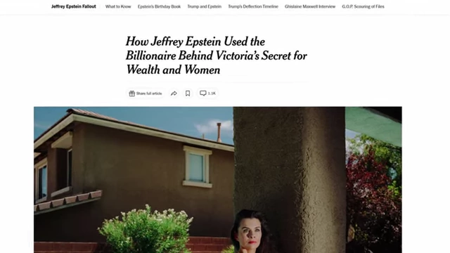 An article discusses how Jeffrey Epstein leveraged his relationship with Les Wexner, the billionaire behind Victoria's Secret