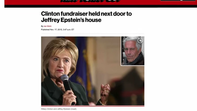 A New York Post article highlights a Clinton fundraiser held next door to Jeffrey Epstein's house