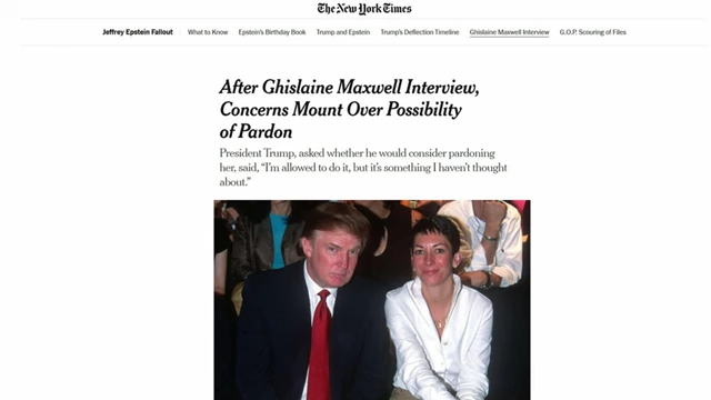 The New York Times reports concerns about a possible pardon for Ghislaine Maxwell after an interview with Donald Trump