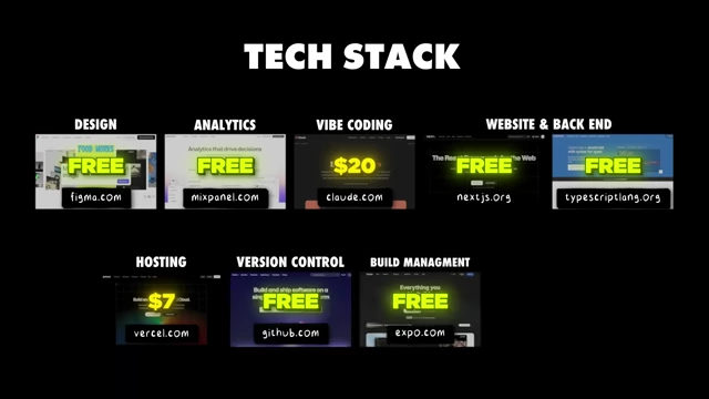Connor's full tech stack for app development and operations