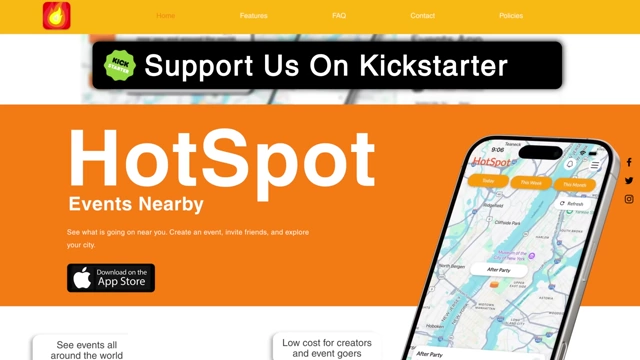 Hotspot Events, Connor's first social app that took 6-8 months to build