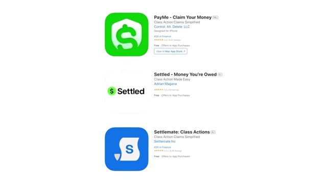 Examples of other class action lawsuit apps for design inspiration