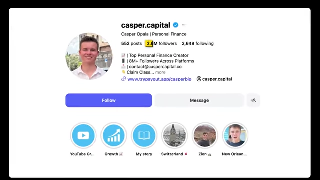Example of an influencer profile used for marketing campaigns