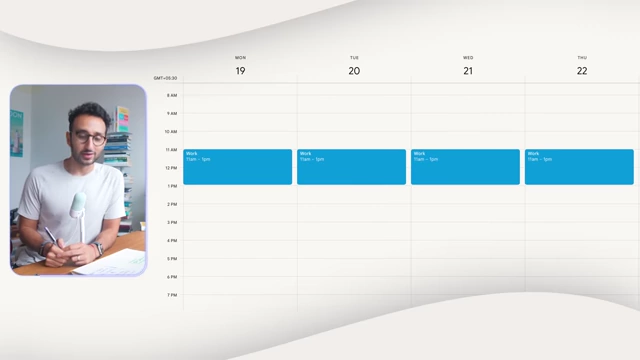 Time blocking for goals in a calendar