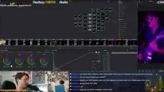 Color grading panel showing severe purple tint on the video feed