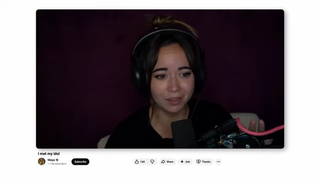 YouTube video screenshot of Maya Higa interacting with viewers in a typical streaming setup.