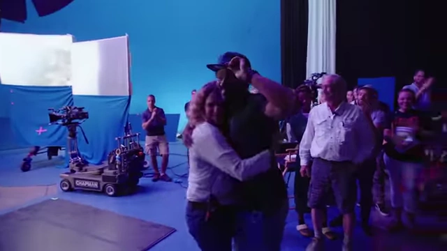 Ryan Coogler directs Chadwick Boseman on the set of Black Panther.