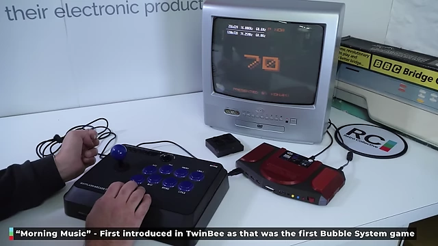 The Konami Bubble System displaying a countdown timer during its warm-up phase.