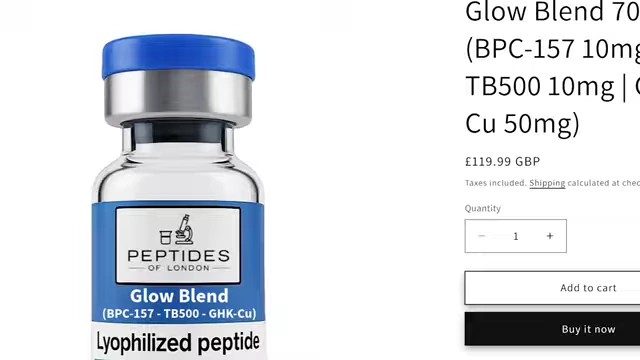 Peptides of London Glow Blend product page