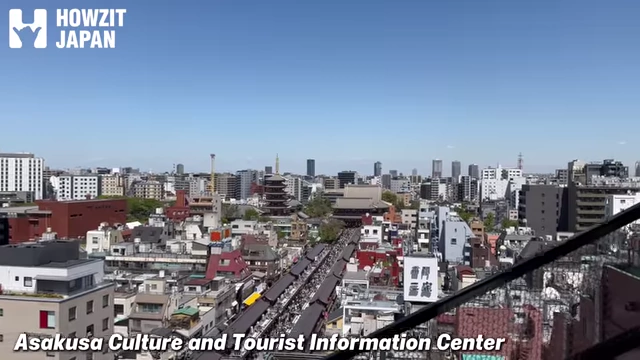 Panoramic view of Asakusa from the observation deck, including Nakamise Street