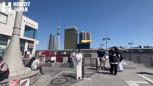 Tokyo Skytree and Asahi Beer building viewed from Sumida River