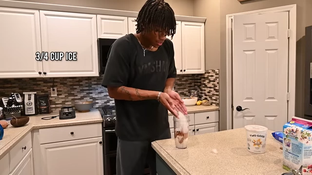 Adding 3/4 cup of ice