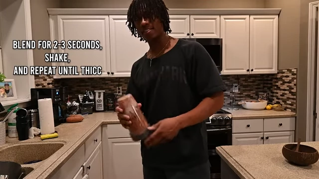 Instructions for blending: blend, shake, and repeat