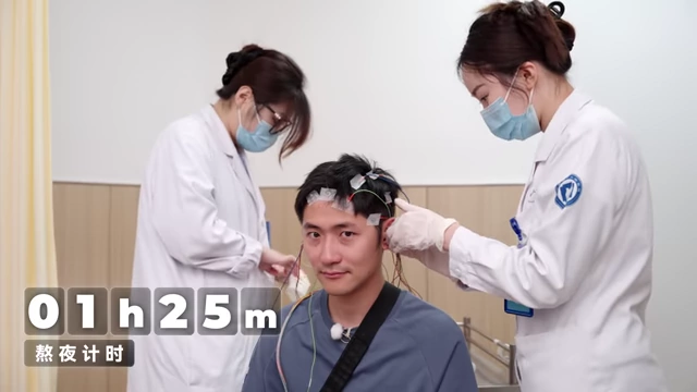 博主在挑战初期佩戴脑电波传感器