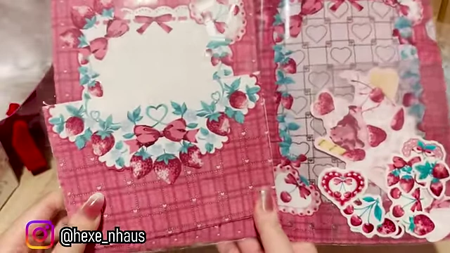 A strawberry-themed letter set, including stickers and a small file holder.