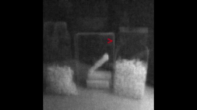 An X-ray backscatter image with a red arrow pointing to blurring caused by X-ray penetration, illustrating the resolution limit