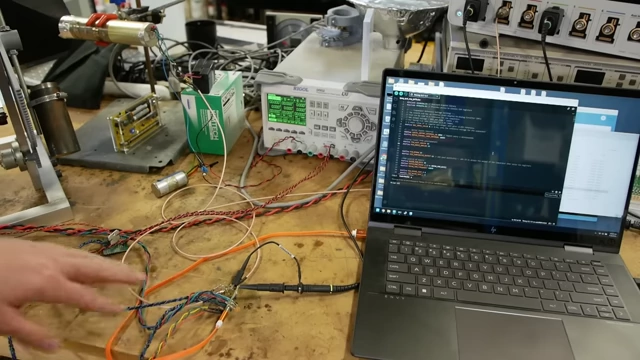 A computer running the Processing.org script, which visualizes and saves real-time X-ray data