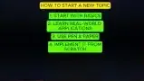 Consolidated Steps to Start a New Topic