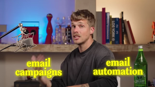 A visual distinguishing between email campaigns and email automation strategies.