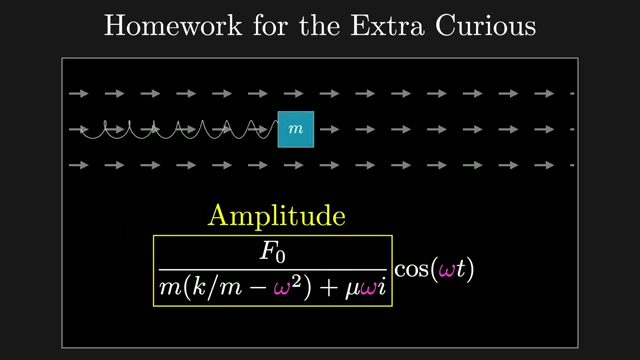 The amplitude component of the final steady-state cosine oscillation, derived from the inverse Laplace transform, is highlighted.