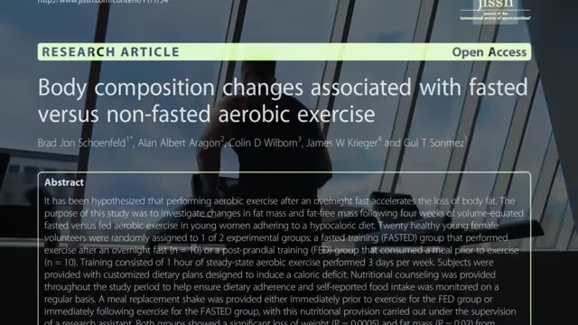 Research on body composition changes with fasted vs. non-fasted aerobic exercise