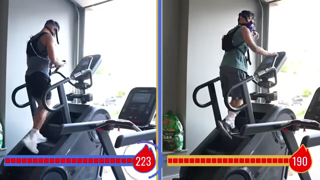 Comparison of StairMaster machine's estimated calorie burn vs. metabolic mask's accurate reading