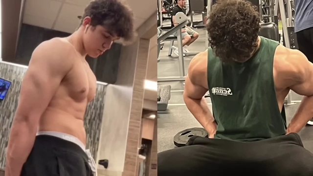 Transformation from a chubbier build to a more defined physique during the speaker's journey