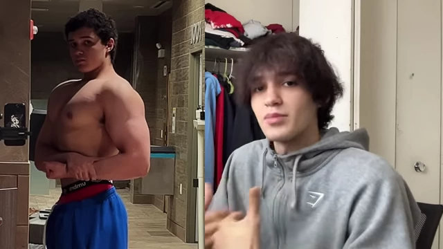 The speaker's bulked-up physique, emphasizing the importance of building a solid foundation
