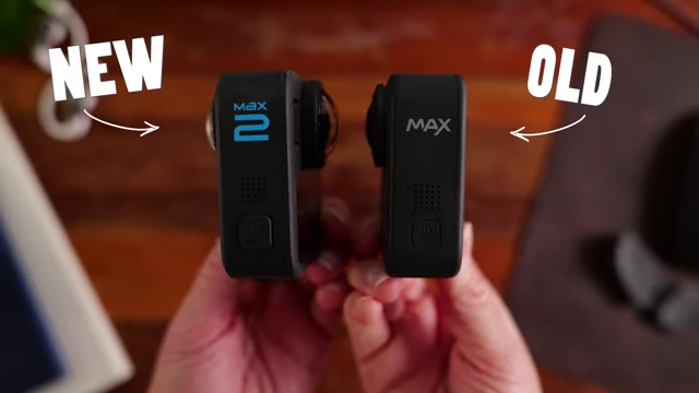 Comparing the design of the new GoPro Max 2 (left) and the old GoPro Max (right)