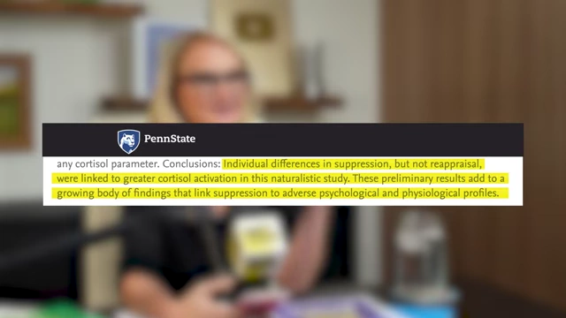 Penn State research linking emotional suppression to adverse psychological and physiological profiles