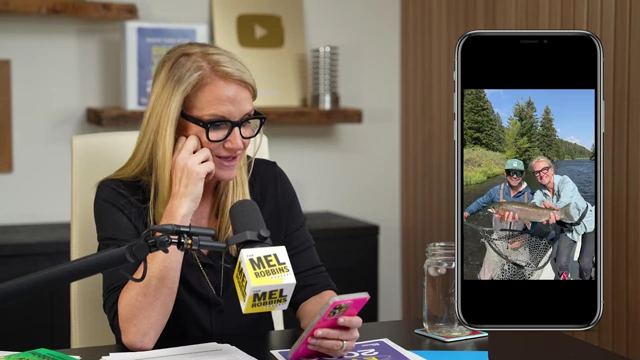 Mel Robbins and Christopher fly-fishing in Montana, recreating a honeymoon activity
