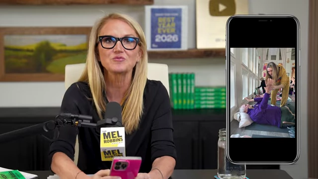 Mel Robbins's parents participating in a sound bowl healing session