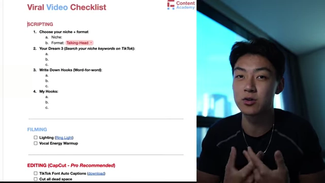 The Viral Video Checklist outlining scripting steps