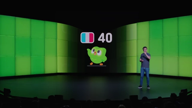 Duolingo Score of 40 in French displayed on the app.