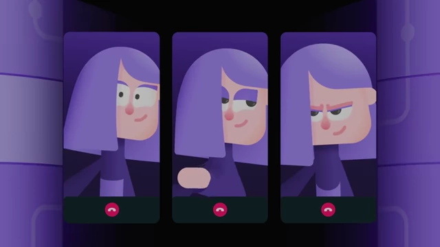 Three expressions of Lily from Video Call, showing her visible reactions.