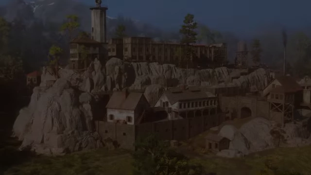 A fortress-like structure built into a rocky hillside in The Legend of California.