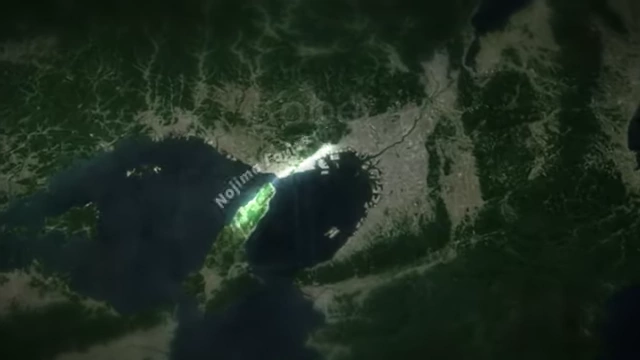 Satellite image highlighting the visible rupture along the Nojima fault line after the Kobe earthquake