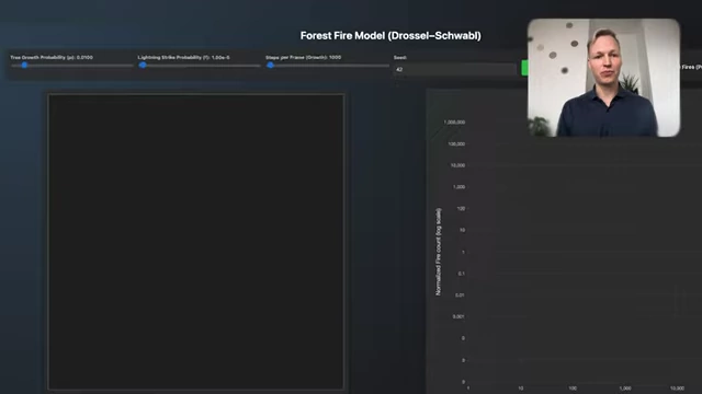 Interface of the Forest Fire Model simulation