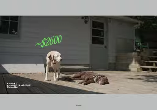 Canon C70 footage with an approximate used market price of $2600.