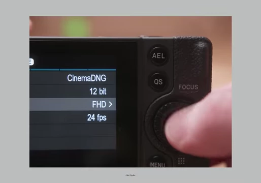 Sigma FP menu showing CinemaDNG RAW recording options.
