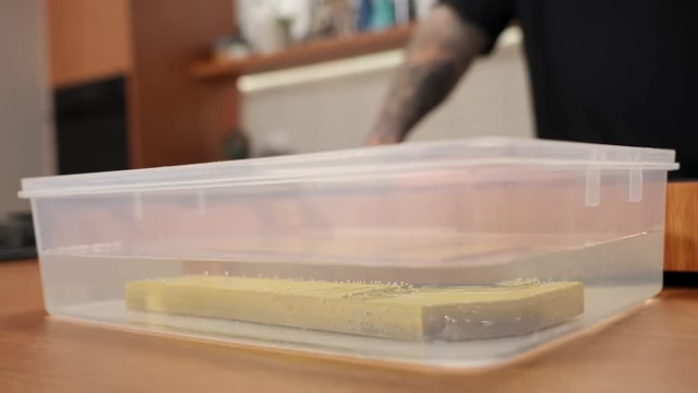 A new wet stone soaking in water until no bubbles appear