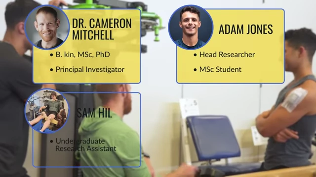 Key research team members including Dr. Cameron Mitchell, Adam Jones, and Sam Hil, indicating their roles.